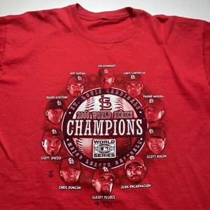 St. Louis Cardinals 2006 World Series champ shirt Mn Sz XL Red Pujols Graphic - Picture 1 of 12