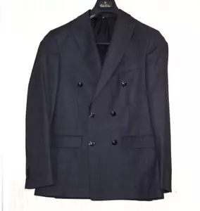 Blazer para hombre Fabio Paoloni Reda elástico gris a cuadros doble pecho talla: 38R - Imagen 1 de 7