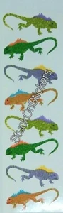 Mrs Grossman LIZARDS 1989 Stickers green desert orange purple - Picture 1 of 1