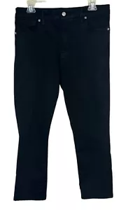 Good American Damen High Rise Good Waist Cropped Jeans Schwarz Denim Größe 32 - Bild 1 von 5