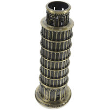 Alloy Building Model Tower Sculpture Leaning of Vintage Decor Statue