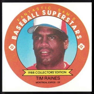 1988 Fantastic Sam's Baseball Superstars Disc Uncut Square PROOF #16 Tim Raines - Image 1 of 2