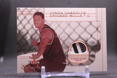 Tyson Chandler #142 2001-02 Fleer Exclusive PLAYER WORN Bulls RC - Image 1 of 2