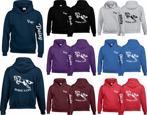 Personalised Horse Hoodie Riding Equestrian Cob Rider Birthday Gift Jumper Top - Picture 1 of 11