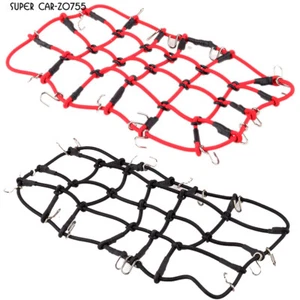 Per 1/10° Rete Elastica Bagagli con Gancio RC Camion Tetto Portapacchi Cingolato SCX10 D90 TRX4 - Foto 1 di 9