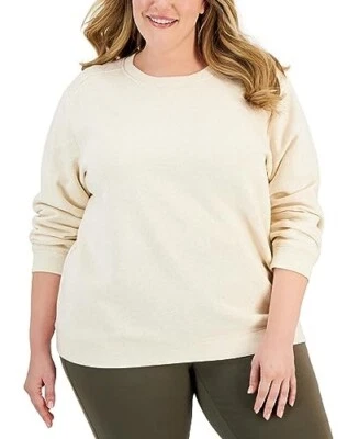 Sudadera Karen Scott Talla Grande Cuello Redondo Avena Talla 2X Foto 1 de 3