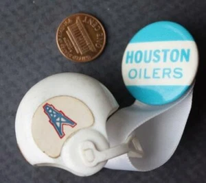 1960-70s AFL NFL Houston Oilers pin with old single bar football helmet hanger-- - Picture 1 of 1