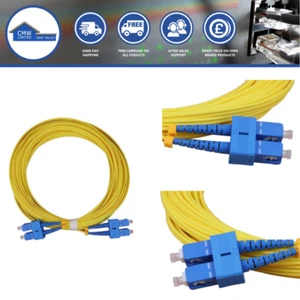 Fibre Optic Patch Cable SC to SC Duplex OS2 Singlemode w/ 2mm Jacket Yellow - Picture 1 of 19