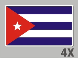 4 Cuba Cuban stickers flag decal bumper car bike emblem vinyl FL016 - Imagen 1 de 1