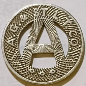 Alton, Illinois - A. G. & St. L. T. Co. One Fare Transit Token IL 10 A - Picture 1 of 2
