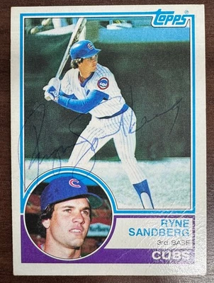 1983 年 Topps Ryne Sandberg RC #83 签名亲笔签名 JSA — 第 1/2 张图片