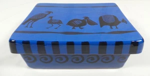 STARBUCKS EXCLUSIVE HAND PAINTED PELICAN BLUE/BLACK CERAMIC BOX CIAO ITALYA - Picture 1 of 11