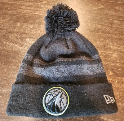 Minnesota Timberwolves Hat Beanie Men' One Size Black Gray NBA New Era - Image 1 of 4