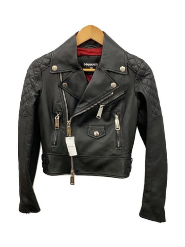 DSQUARED2 giubbotto pilota doppio 38 pelle nero