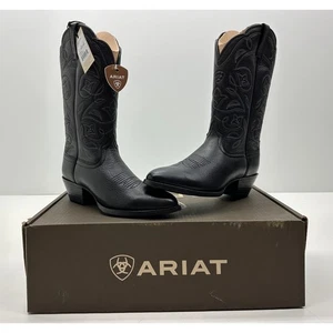 Stivali donna Ariat Heritage Western punta R neri Deertan taglia 7 nuovi con scatola #04S - Foto 1 di 12