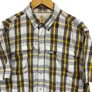 Carhartt Force Relaxed Fit Plaid Short Sleeve Button Up Shirt Workwear Herren L - Bild 1 von 10