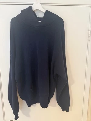 Alo Yoga Scholar Hooded Sweater Navy Blue - Size Medium - Unisex - Image 1 of 4