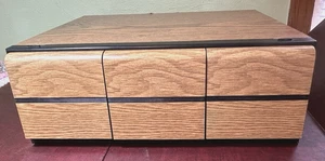 Vintage 3 Drawer CD Storage Holder Case Holds 66 CDs Faux Wood Woodgrain Finish - Picture 1 of 6