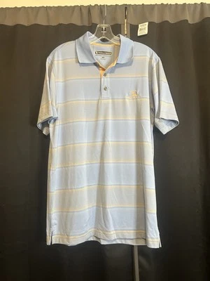 Pebble Beach Dry Luxe Performance Golf Polo (Blue/Peach) Men’s-Medium - Image 1 of 4