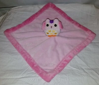 Tiddliwinks Pink OWL  Lovey Security Blanket NuNu Purple flower  - Image 1 of 4