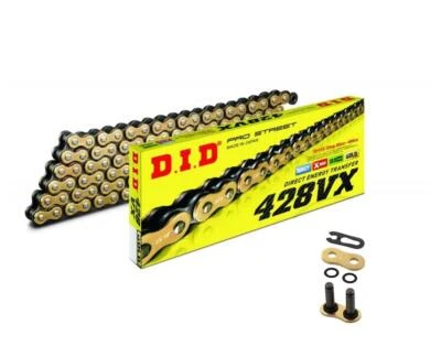 DID Cadena 428VX Sello Forma X 140 Extremidades Cierre Clip Gold-Black - Imagen 1 de 4