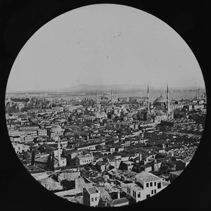Foto KONSTANTINOPEL UM 1878 Magisches Laternendia TÜRKEI & SERVIERKRIEG NR6 - Bild 1 von 5