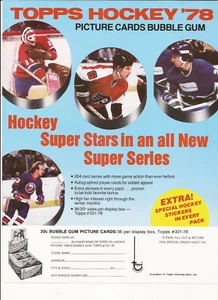 1978 Topps Hockey Cards Wax Pack Box Werbung Papier Blatt - Bild 1 von 1