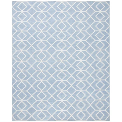 SAFAVIEH Dhurries DHU560A Handwoven Blue / Ivory Rug - Image 1 of 4
