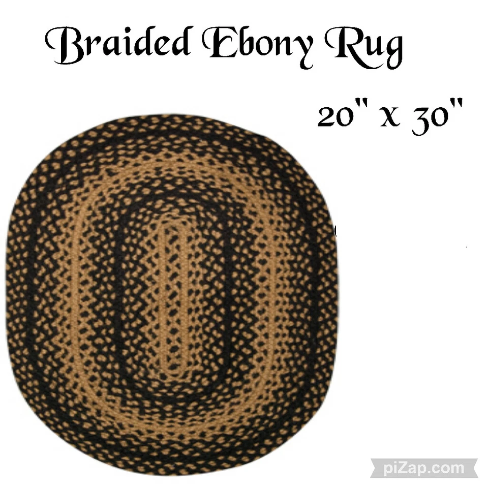 New Braided Jute Area Rug Oval Floor Carpet 20"x30" IHF - Image 1 of 1