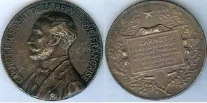 Médaille de table - CARNOT président république d=68,4mm argent p=150 gr corne - Bild 1 von 1