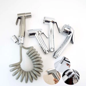 Bathroom Handheld Stainless Steel Bidet Spray Gun Shower Head Toilet Hose Tube - Picture 1 of 16