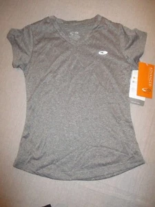 906B8 Champion 1671 C9 Girls Performance Duo Dry Shirt V-Neck Small 6-6X Gray - Picture 1 of 2