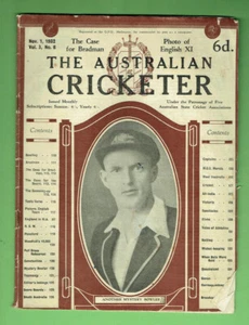 #T317.    THE AUSTRALIAN CRICKETER  MAGAZINE - 1 NOVEMBER 1932, BRADMAN  - Picture 1 of 3