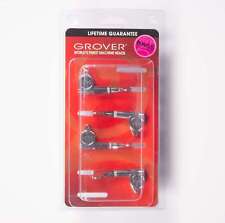 Grover 144CL4 Mini Bass Guitar Tuners, Lefty/Treble side 4 Inline set, Chrome