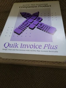 NEW ACCPAC Plus Accounting, Softrak Quik Invoice Plus Ver 6.2B 960610(was $495 ) - Picture 1 of 3
