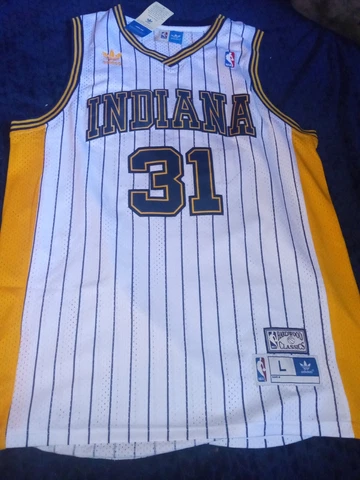 Large Reggie Miller Indiana Pacers Adidas NBA Jersey Brand New White Cover