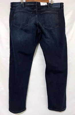 NWT Chaps Slim Straight 40x30 Dark Stone Wash Navy Blue Denim Jeans 11" Rise - Image 1 of 4