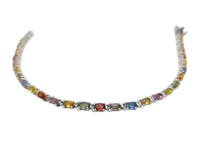 Bracciale Dainty In Multi Tourmaline In Argento 925 Per Lei - Immagine 1 di 4