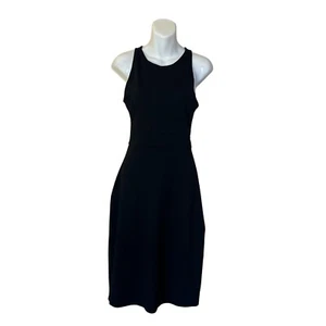 Susana Monaco Sleeveless Cross Back Cut Out Dress Black Womens Size M High Neck - Picture 1 of 4