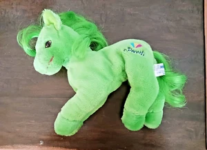 My Little Phony Pony 1983 Knockoff Peluche Verde Brillante COLA DE MANÉ 11" - Imagen 1 de 6