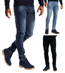 Men's Slim Fit Jeans Skinny Stretch Denim Pants - Picture 1 of 25