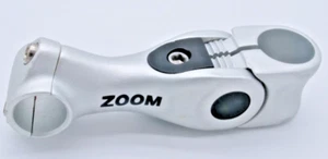 Zoom Adjustable Bike Stem 1 1/8" Steerer | Standard Bar Clamp | Alloy | Silver - Picture 1 of 9