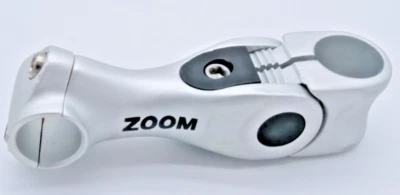 Zoom Adjustable Bike Stem 1 1/8" Steerer | Standard Bar Clamp | Alloy | Silver - Image 1 of 4