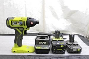 Ryobi PCL235 1/4" One+ 18V Cordless Impact Driver W Batteries & Charger - Picture 1 of 15