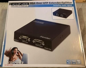 KONIG VGA Over UTP Extender / Splitter ; Black ; In blister / niew - Afbeelding 1 van 2
