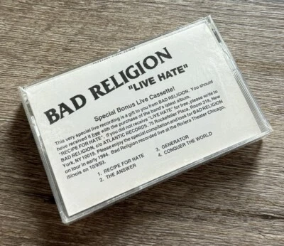 RARE Bad Religion 1993 “LIVE HATE” PROMO Bonus Live Cassette Tape SEALED NEW - Image 1 of 4