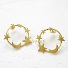 Madewell Star And Moon Hoop Earrings Vintage Gold Silver Posts Nwt Rare Sold Out