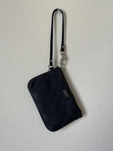 Coach Mini-Clutch Geldbörse Damen schwarz Eckreißverschluss - Bild 1 von 6