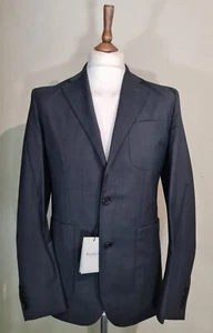 Hardy Amies Heddon Fit Virgin Wool Single Breasted Suit Jacket Grey uk 38 eu 48 - Picture 1 of 9