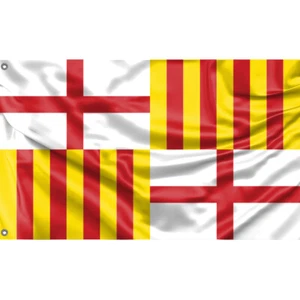 Bandera de la Ciudad de Barcelona, Diseño Único, 3x5 Pie / 90x150 cm, Hecho en UE - Imagen 1 de 4
